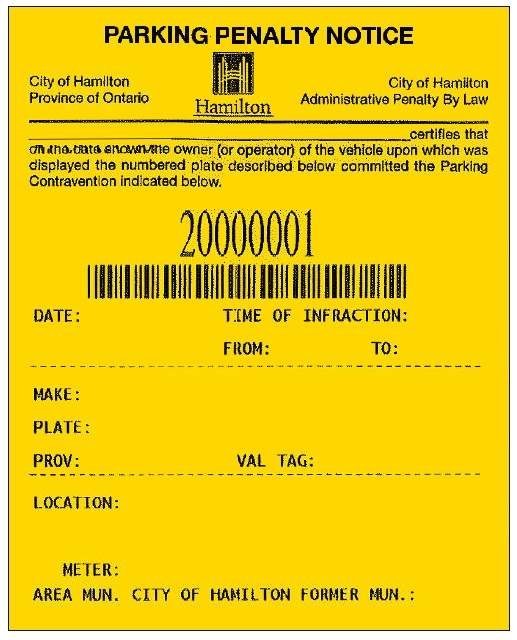 Free Parking Penalty Ticket template