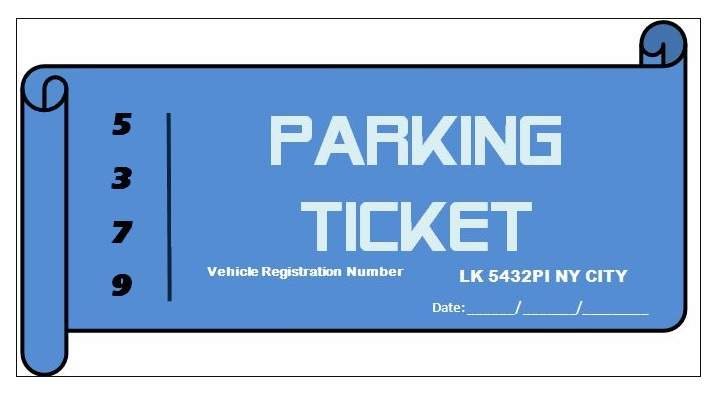 Free Parking Ticket Template