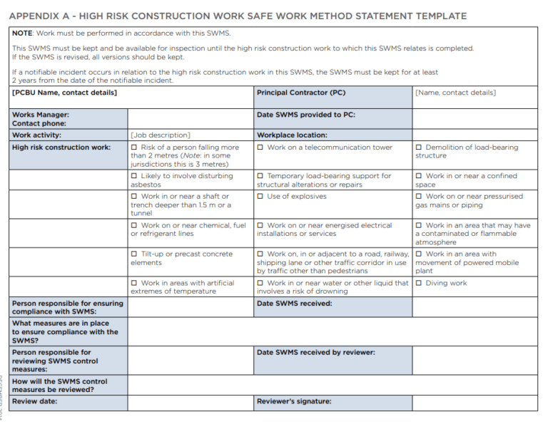 Printable Method Statement Template | Free Word & PDF Templates