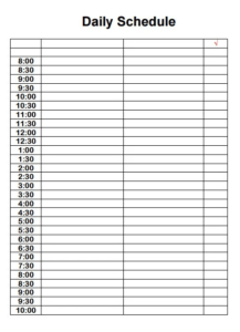 Daily Schedule Template MS Excel Free Word PDF Templates