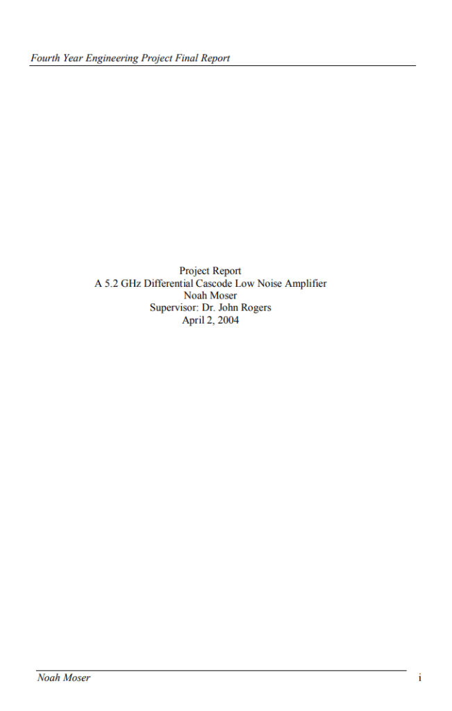 Engineering Project Report Template