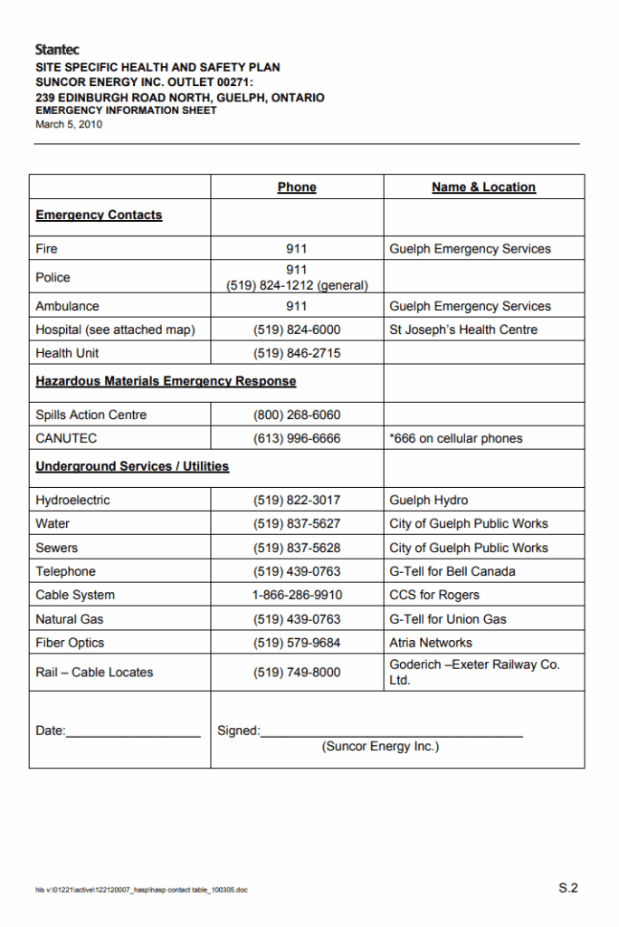 Free Health And Safety Plan Template