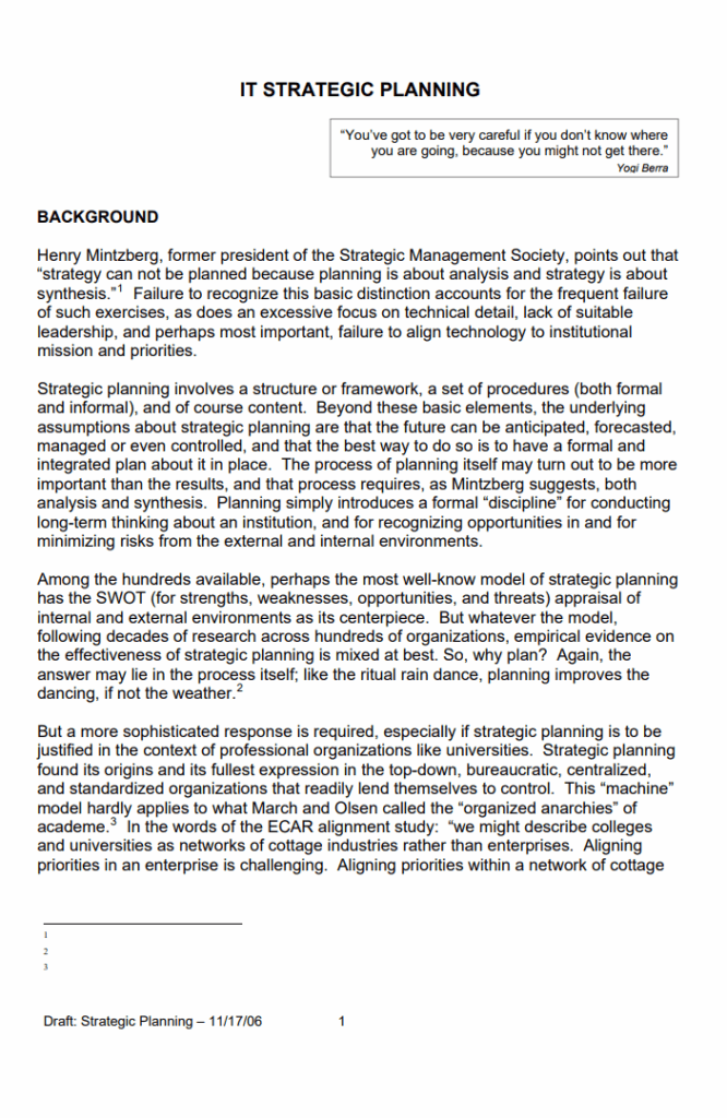 IT Strategic Plan Template