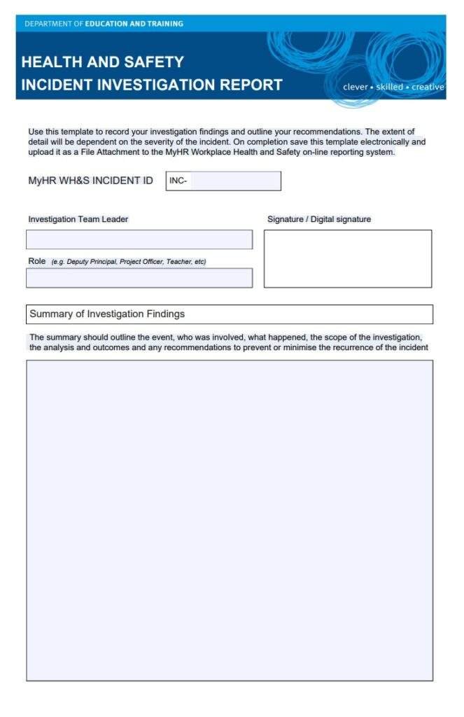 Incident Investigation Report Template