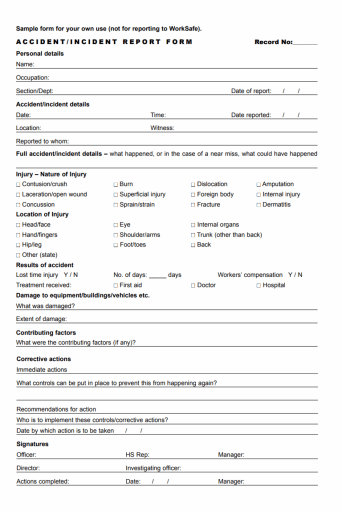 Incident Report Template PDF