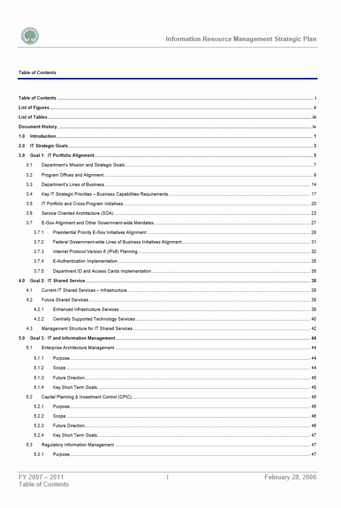Information Management Strategic Plan Template