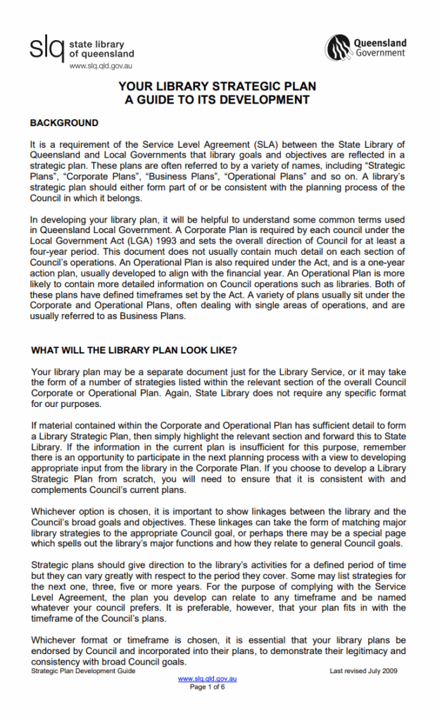 Library Strategic Plan Template PDF