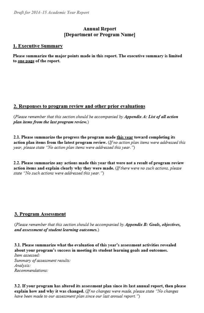 Printable Annual Report Template
