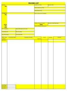 Packing List Template PDF | Free Word & PDF Templates