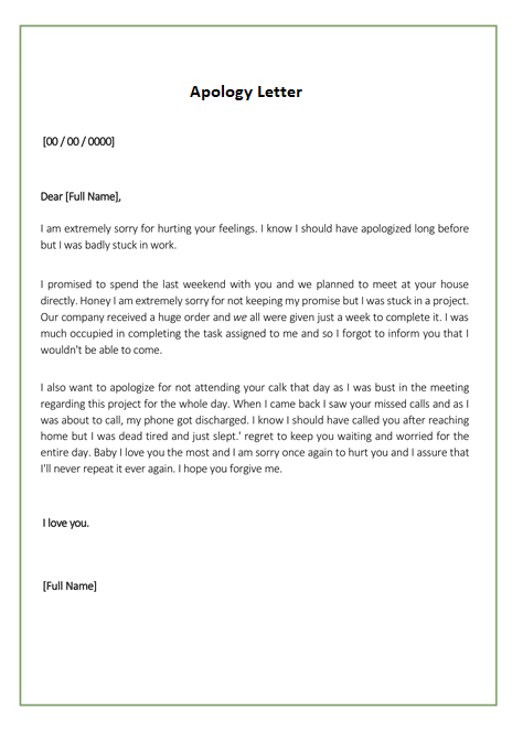 Appeal Letter To Girlfriend for Ignoring Her