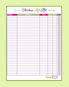 Christmas List Sample | Free Word & PDF Templates