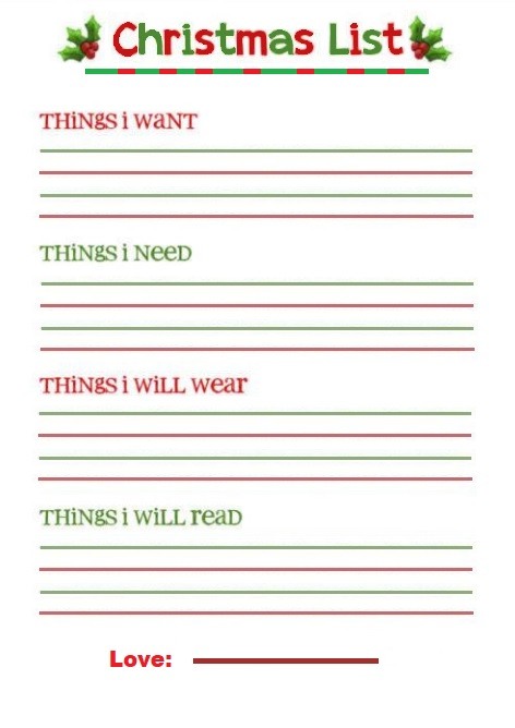 Christmas Gift List Template