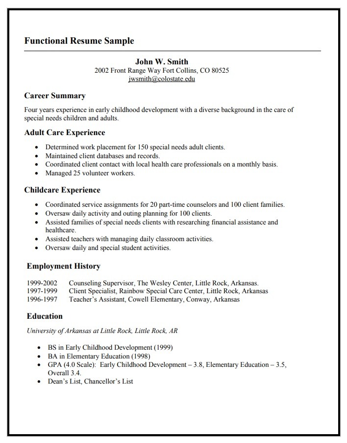 5 functional resumes are best suited for