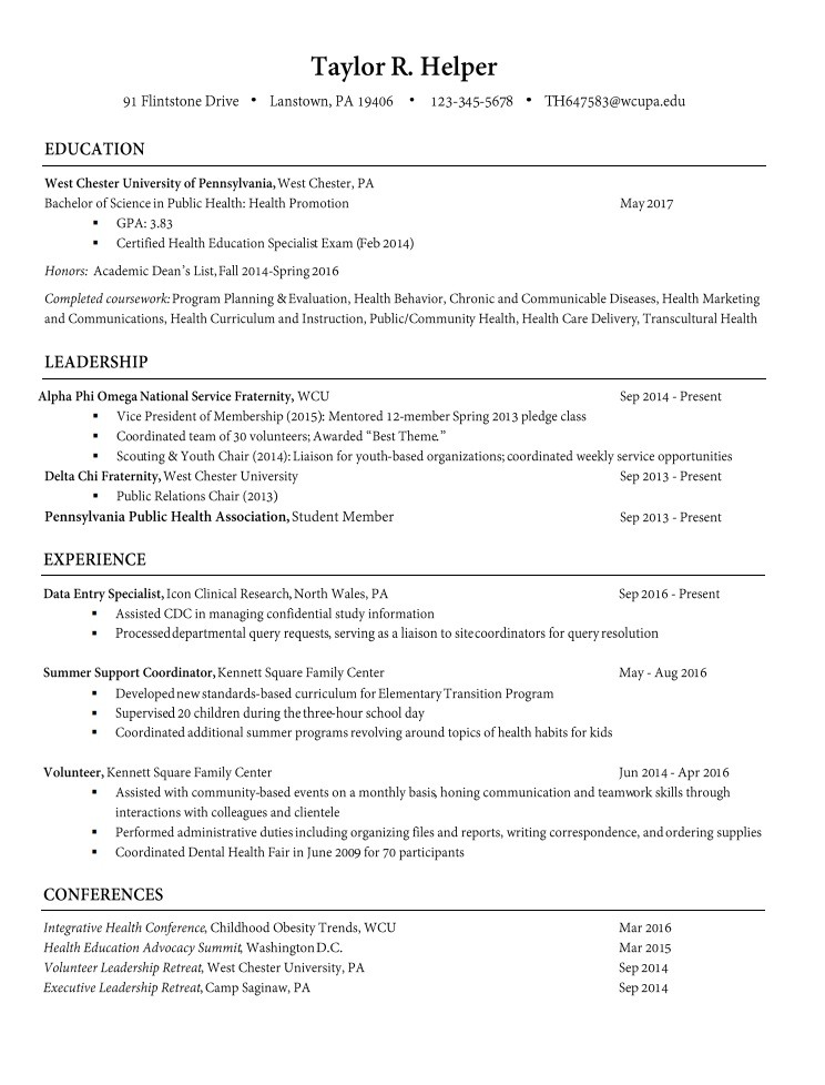 resume templates for healthcare professionals