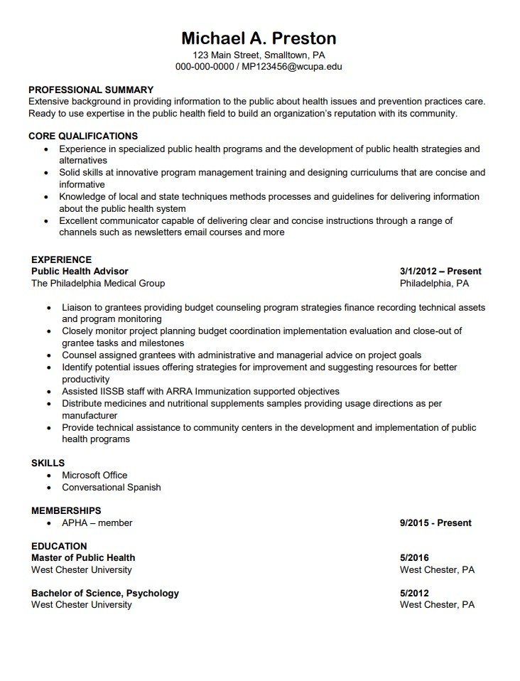 Free Printable Medical Resume Templates