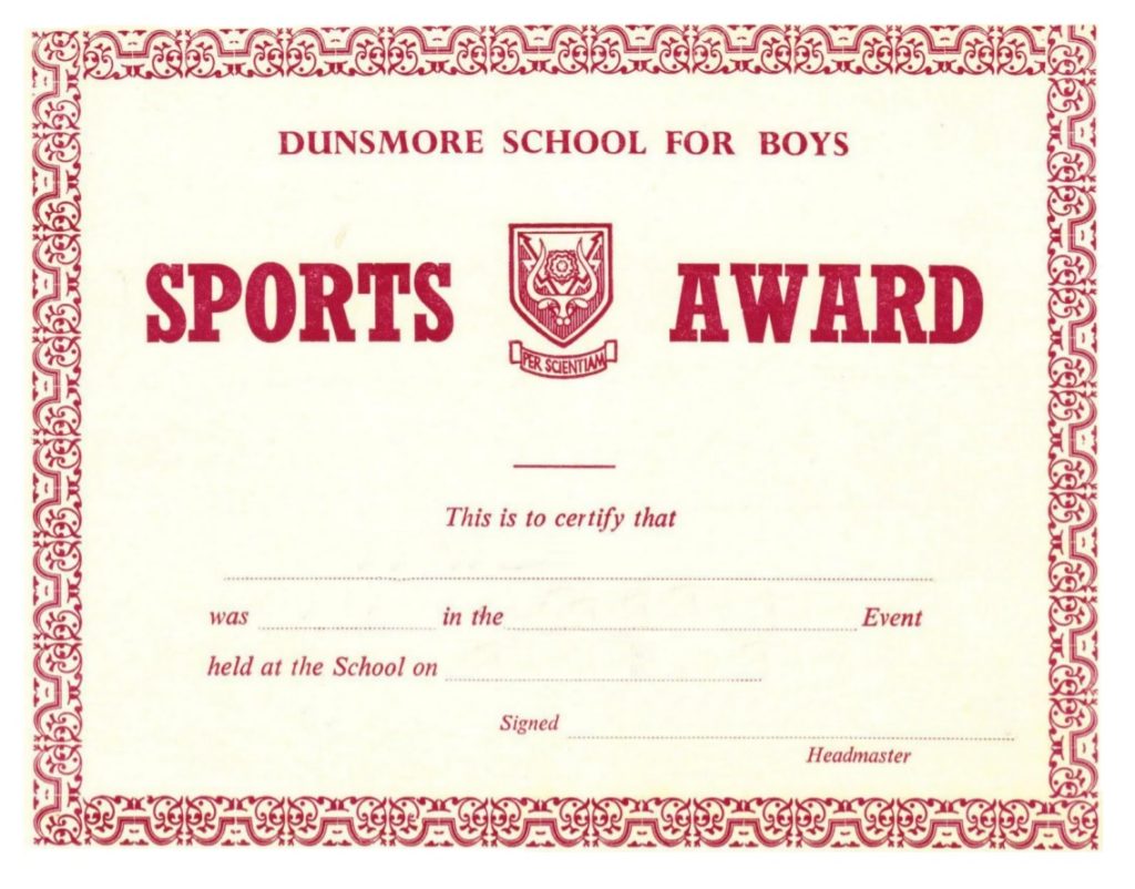 School Sports Certificate Template