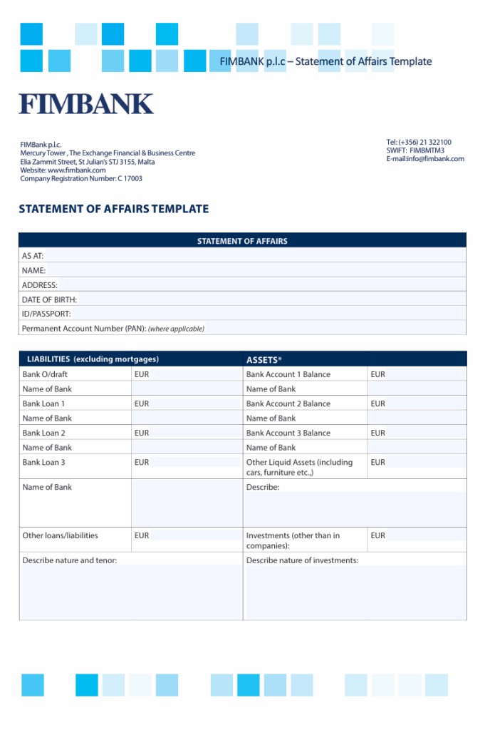 Statement of Affairs Sample